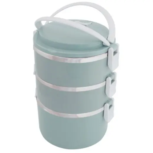Stackable 3-Layer Lunch Container Set Stacked